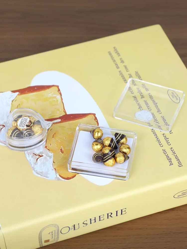 1 Zestaw Akcesoriów do Domku dla Lalek Zabawki do Udawania Zabawy Dom dla Lalek Symulacja Mini Model Czekolady Miniaturowa Dekoracja Jedzenia Zabawka