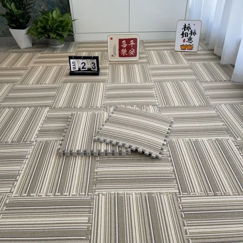 Splicing Cotton Linen Cloth Floor Mats Bedroom Living Room Carpets Crawling Cushion Thickened Sound Insulation Shock Resistance