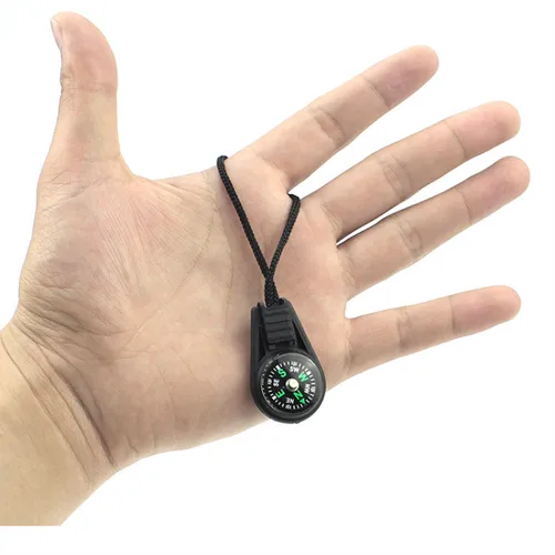 Imagen 2 del producto Mini brújula portátil para bicicleta, piezas colgantes con correa para mochila, accesorios de Camping, senderismo, herramientas de supervivencia al aire libre, 3 uds./lote