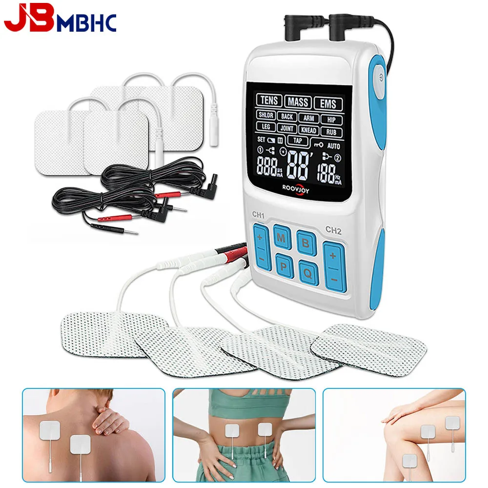 

3-In-1 Tens Unit Muscle Stimulator Electric EMS Acupuncture Body Massager Digital Therapy Slimming Machine Electrostimulator