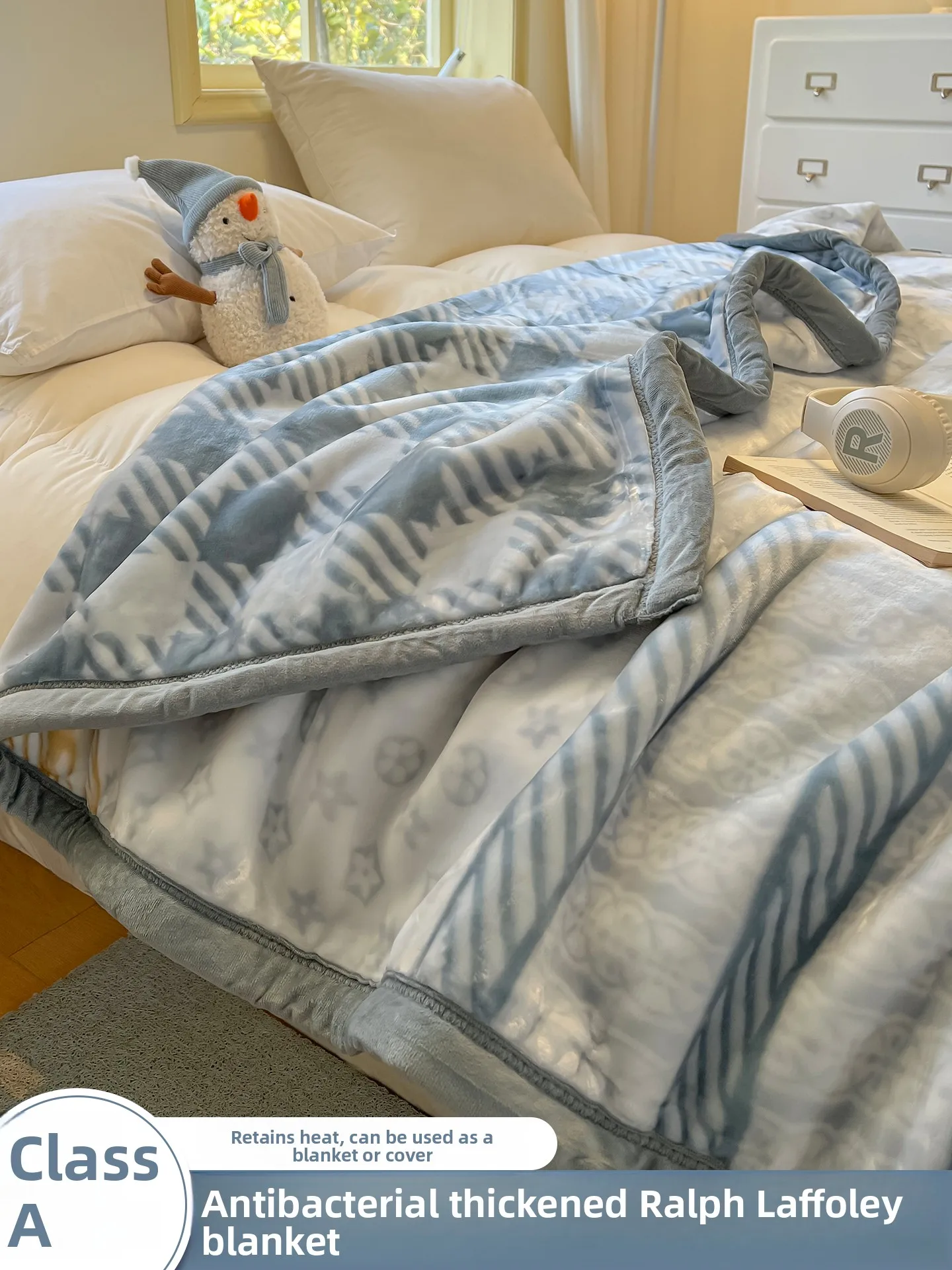 

Утолщенное зимнее флисовое одеяло Lasselle: теплое молочно-коралловое вельветовое покрывало, маленькое стеганое одеяло-плед для дивана с наполнителем