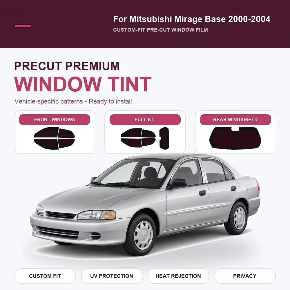 Premium Precut Window Tint Kit Front Windows Rear Windows Rear Windshield For Mitsubishi Mirage Base 2000-2004 Nano Ceramic Film
