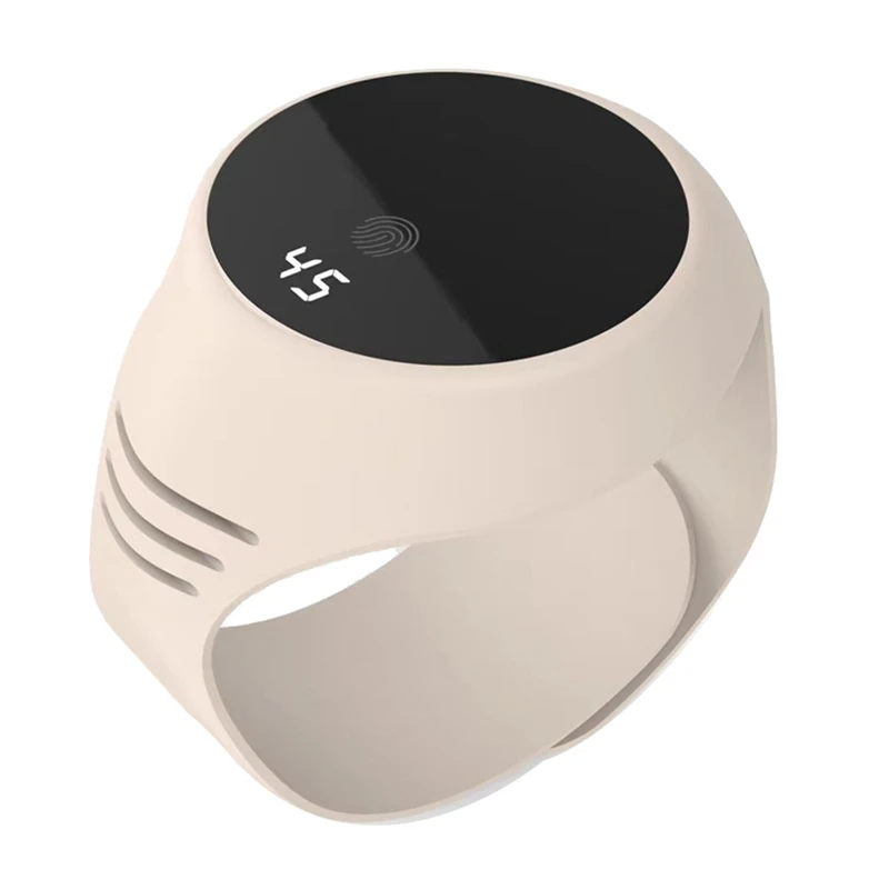 Aquecedores de Mãos Elétricos Pulseira de Aquecimento Bolso de Acampamento Pulseira Aquecedor de Mãos Display LCD Aquecimento Rápido -Bege