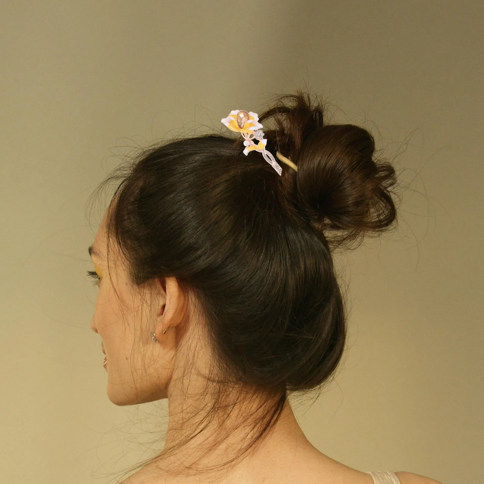 3Pcs Hanfu Hair Accessories Traditional Chinese Hairpins Metal Flower Hair Sticks Bun Forks for Women Girls Vintage Updo Styling