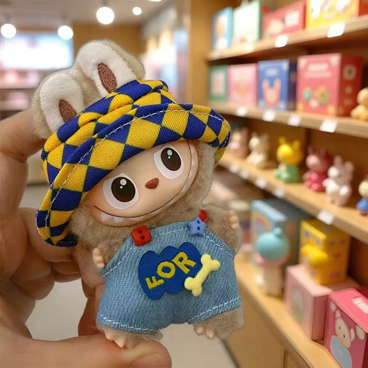 Plush Doll's Clothes for Mini Labubu 4.0 For Love Series Stylish Overalls Set DIY Outfit Accessories Gifts