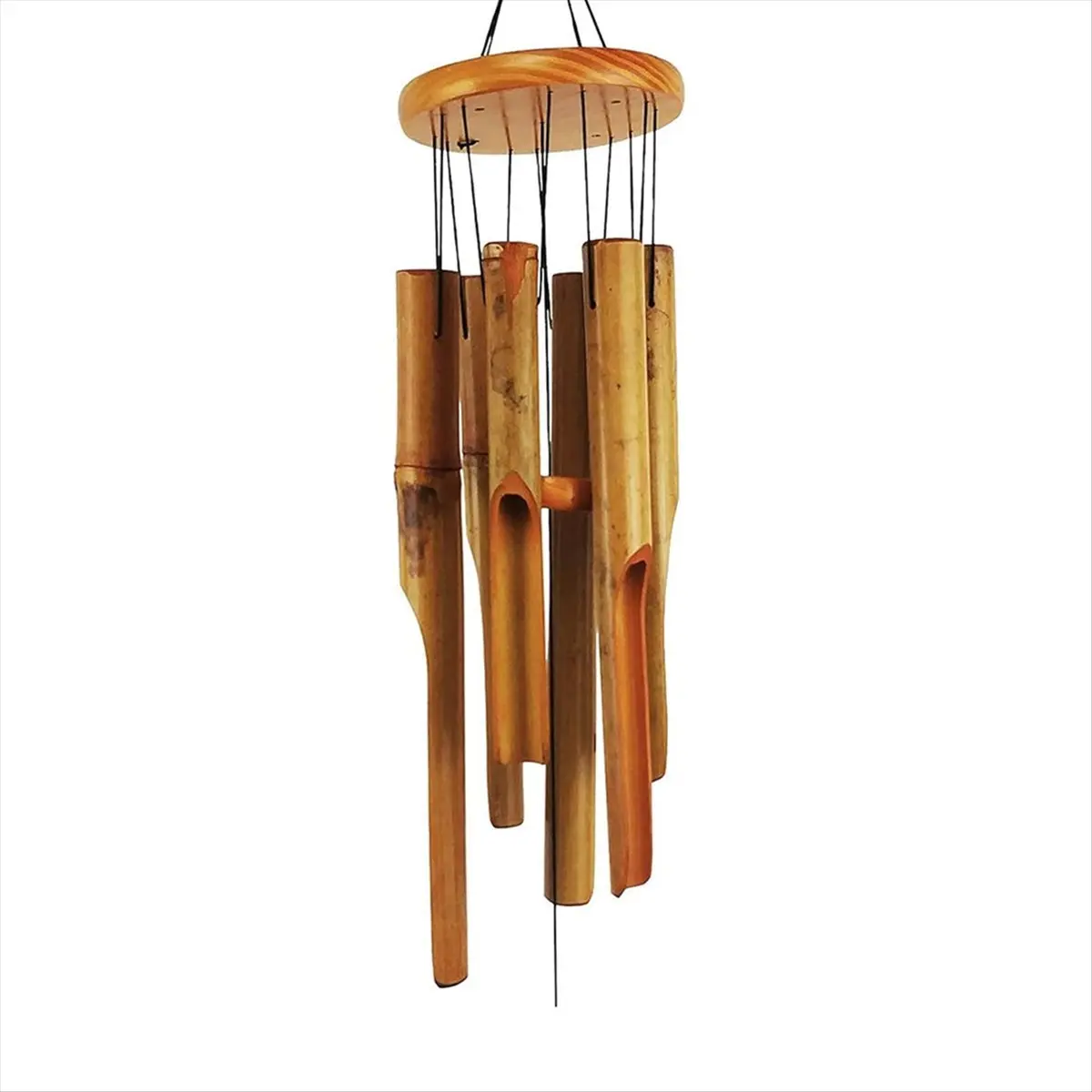 [N84R] Bamboo Wind Chimes. 38 Inch Outdoor Indoor Hanging Decorative Wind Chimes. Has A Natural Soothing and Pleasant Sound