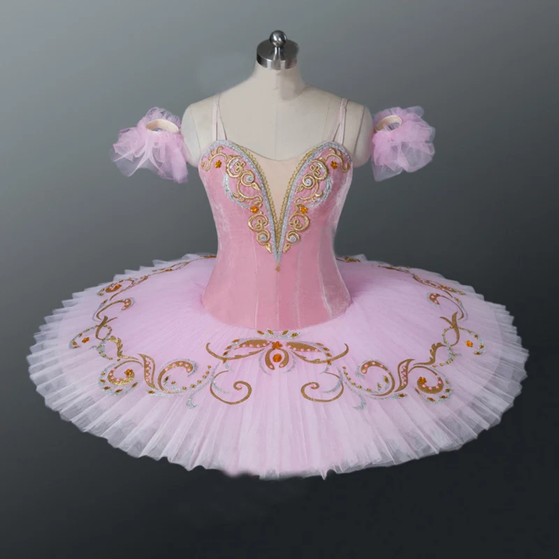 

FLTOTURE Hot Sale Women Classical Velvet Body Pink Tutu Skirt Dress For Girls Ballet Nutcracker Competition Show