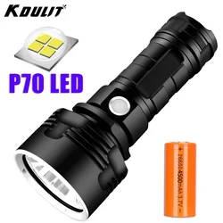 L2 P70 Powerful LED Flashlight USB Rechargeable Tactical Torch 26650 Battery Waterproof Camping Lantern Outdoor Emergency Lamp