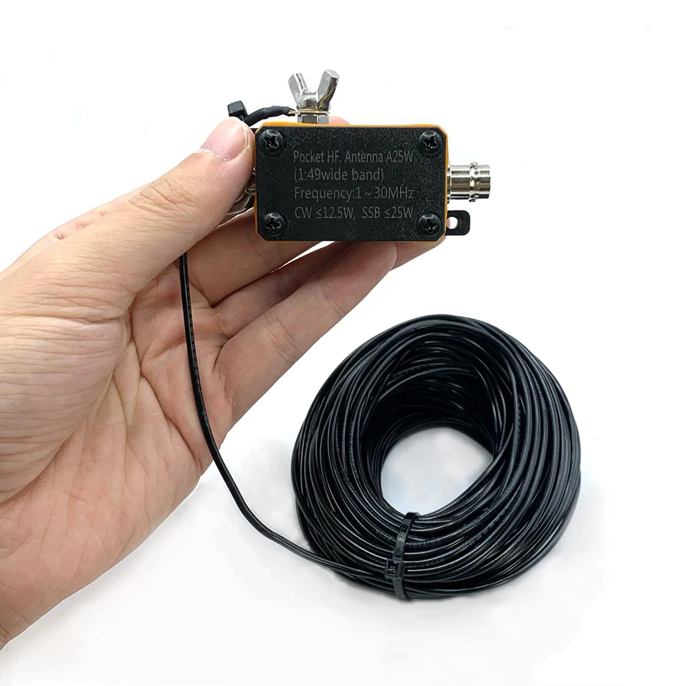1-30MHz EFHW Shortwave End Fed Half Wave For K24 Pocket HF Radio Broadband 50 Ohm BNC Connector With Storage Bag