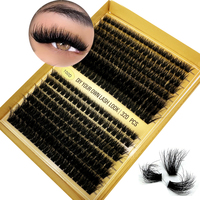 320 clusters 60D 80D 100D eyelash extensions clusters 8-16mm fluffy D-roll eyelash extensions eyelash clusters DIY at Home