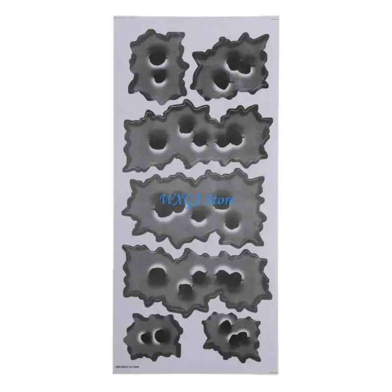 

37JE Car Window Stickers 3D Hole Stickers Set Simulation Cracking Holes Decals for Car Motorcycle Laptop Decor