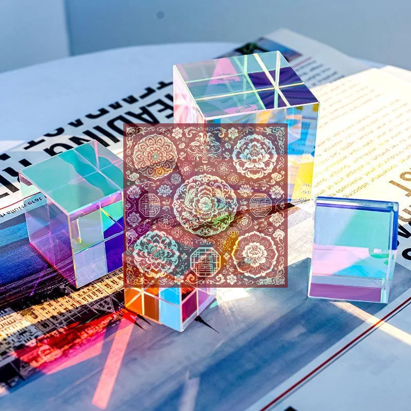 Science Magic Prism Cube 15/20mm Hexahedral Crystal Magic Cmy Cube 3D Color Cube Prism For Photography