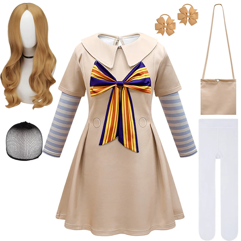 

New Kids Horror Movie M3GAN Dress for Girls 3-12Years Children's Halloween Cosplay Carnival Party Festival Performance Costumes