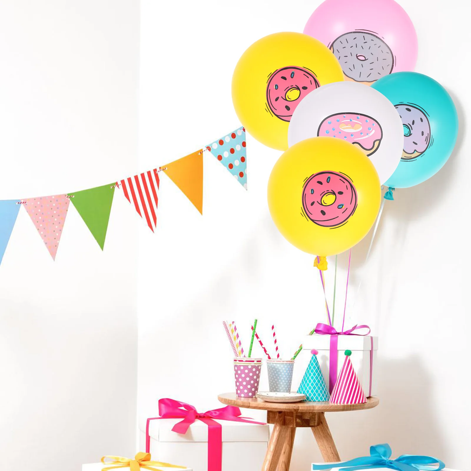 

32Pcs Donut Balloons Cartoon Silicone Birthday Party Decoration Supplies Kids Baby Shower Wedding Party Supplies