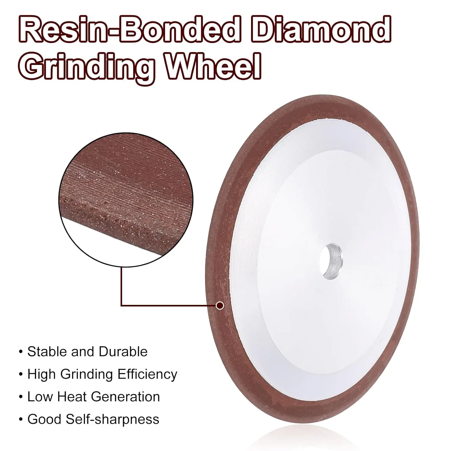 SIFANG 75/100/125/150mm Diamond Grinding Wheel Resin Circular Disc for Carbide Metal Tungsten Steel Milling Cutter Grinding Tool
