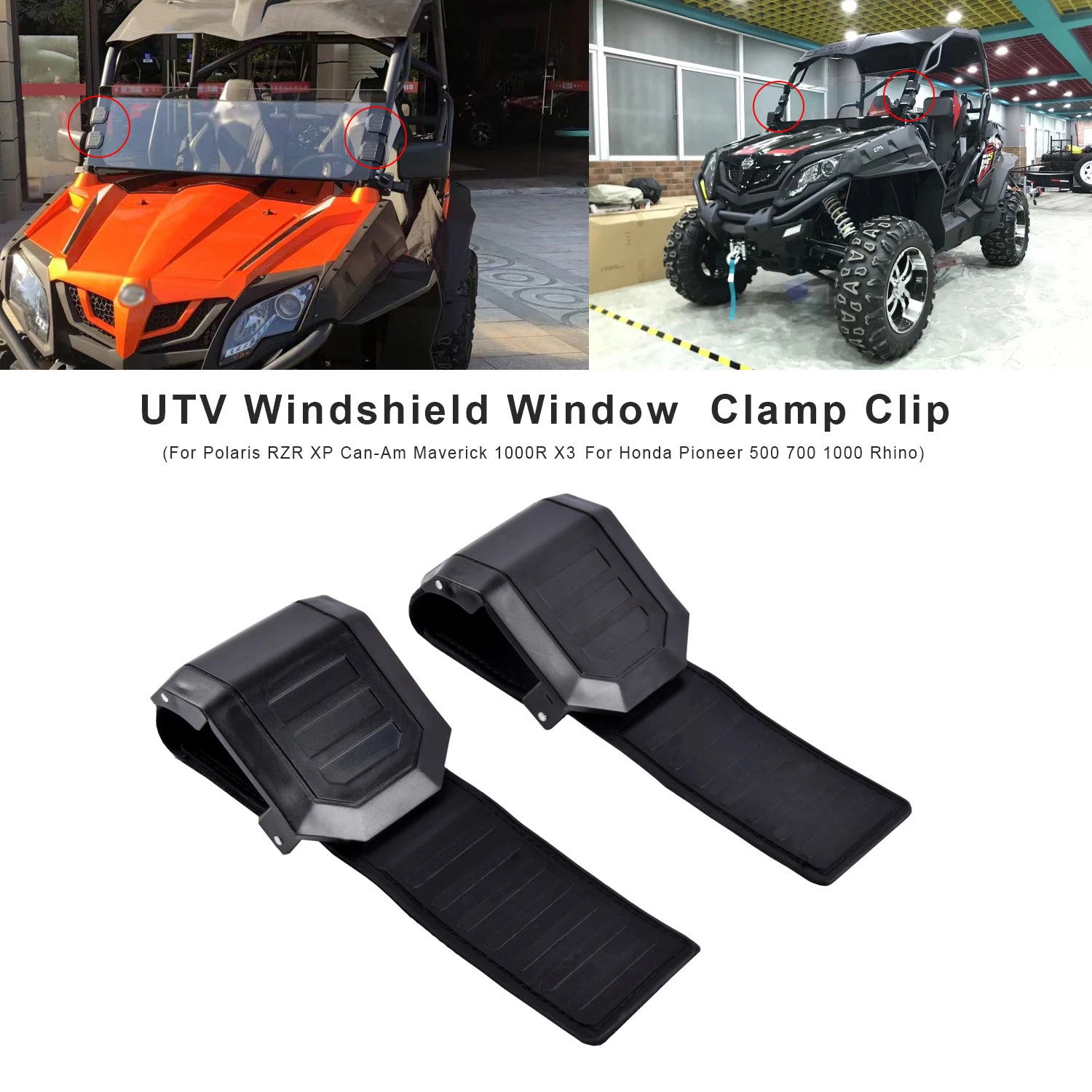 UTV Universal Windshield Window HD Clamp Clip For Polaris RZR XP Can-Am Maverick 1000R X3 For Honda Pioneer 500 700 1000 Rhino