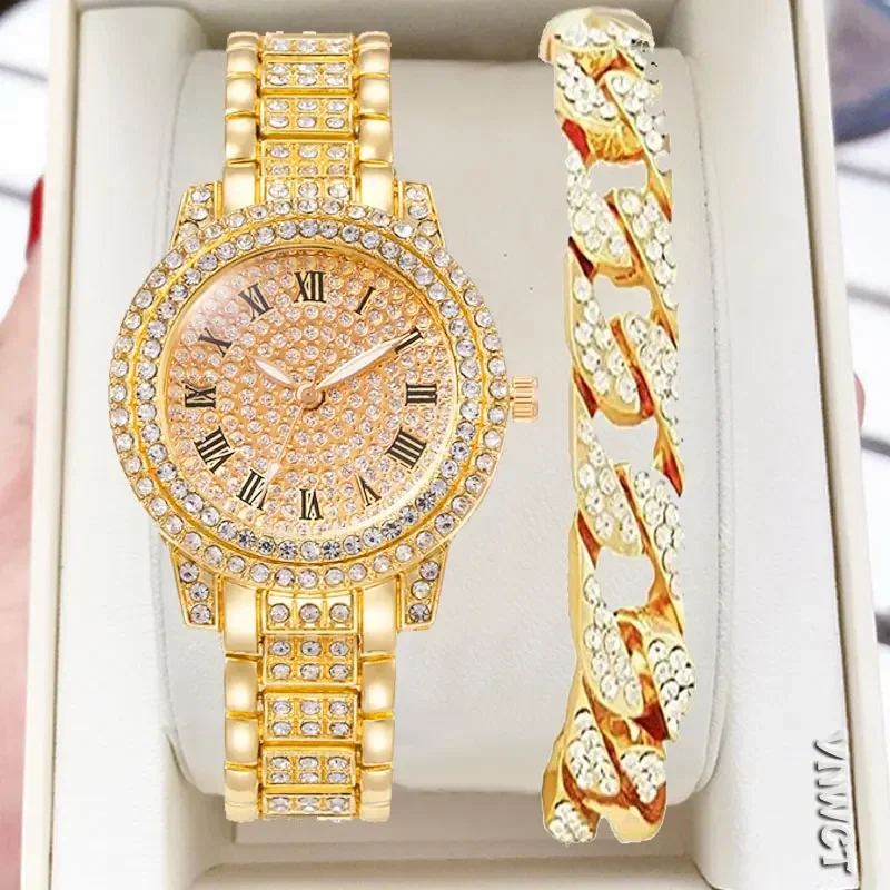 Diamond Women Watches Gold Watch Ladies Wrist Watches Luxury Brand Rhinestone Women Bracelet Watches Female Relogio Feminino