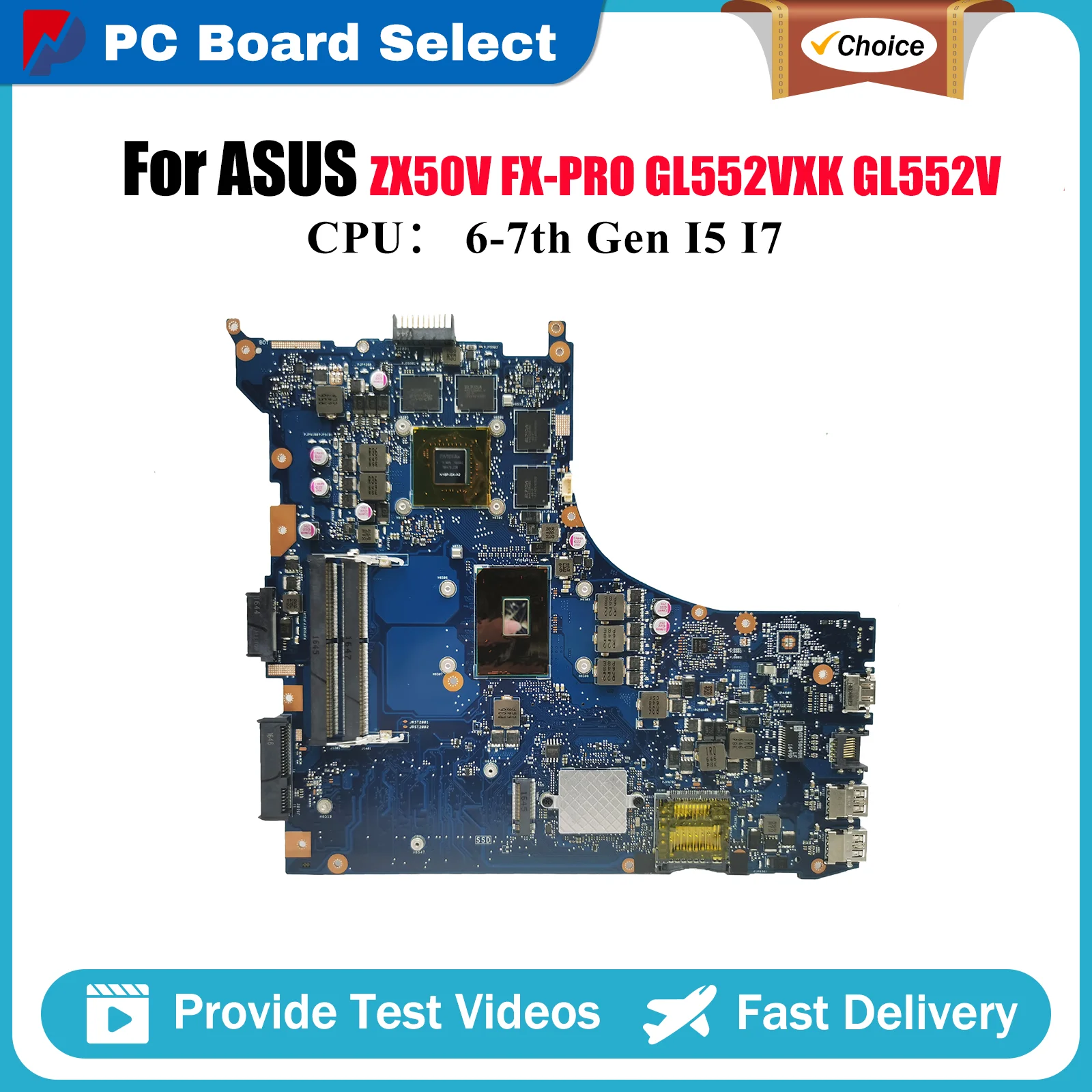 

GL552VW Материнская плата для ноутбука ASUS ROG FX-PRO GL552VX GL552V ZX50V GL552VXK Материнская плата для ноутбука с процессором I5 I7 100% тесты OK stk