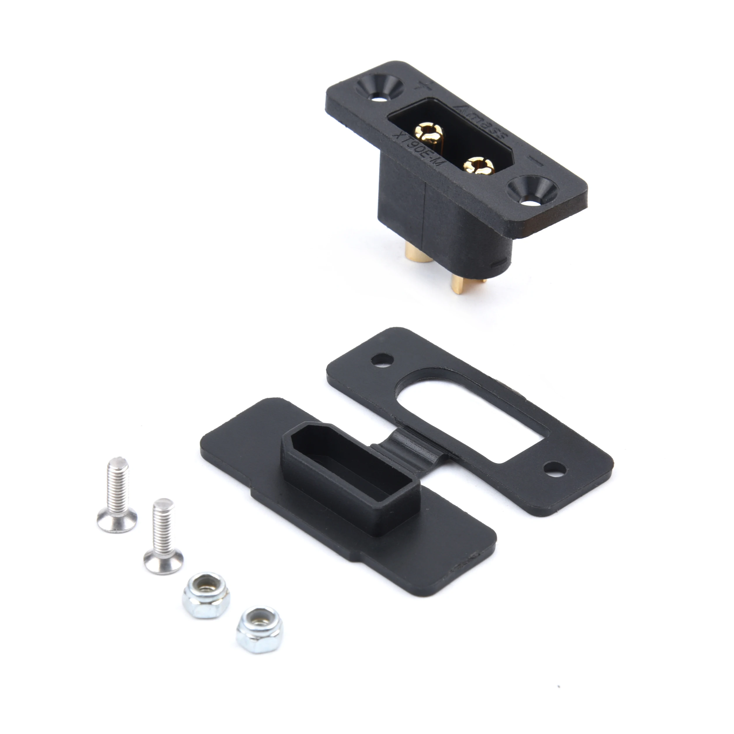 Amass XT90E-M Battery Connector XT90E Male Plug Gold-Plated Connector with PVC Protective Sleeve Dust Cap for RC Aircraft Drone