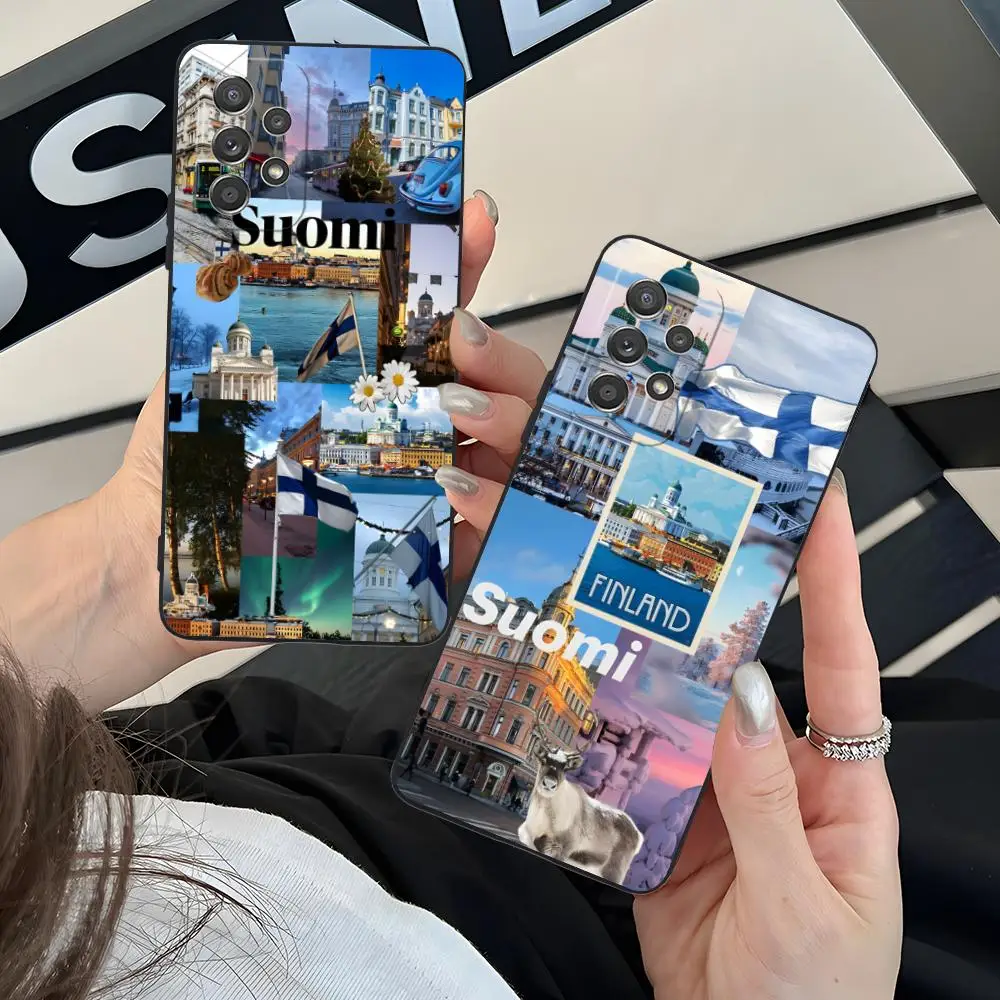 Finland Flag Phone Case for Samsung Galaxy M55 54 42 35 34 33 32 23 22 15 14 13 12 F55 5G Soft TPU Shockproof Cover