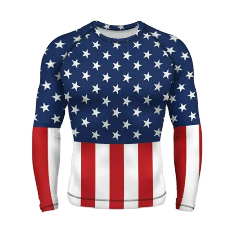 US Flag 3D Printed Retro Long Sleeved Harajuku Round Neck Men And Women Fashion Daily Casual Street Hip-hop Popular T-shirt Tops