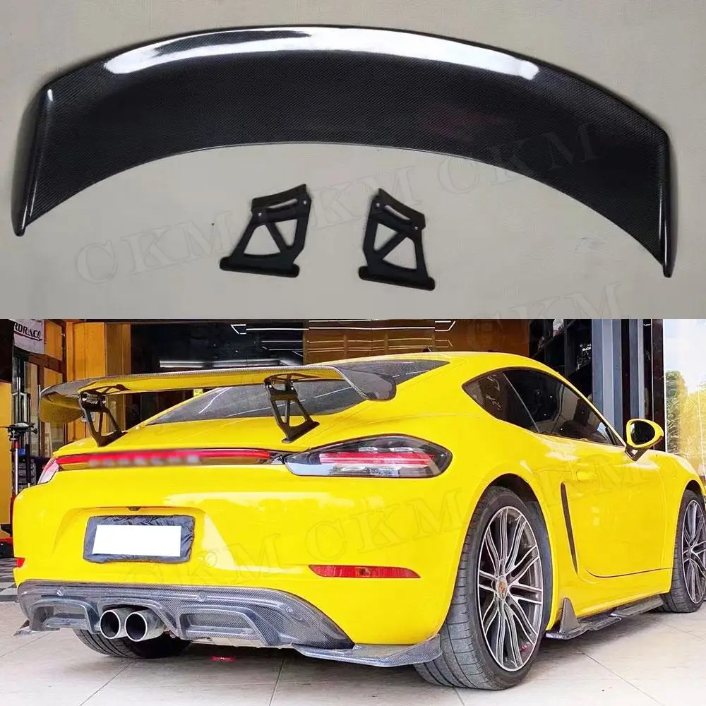 

Carbon Fiber Rear Trunk Spoiler Lip Wings Car Accessories for Porsche Cayman Boxster 981 986 987 718 GT4 GT 2016-2019