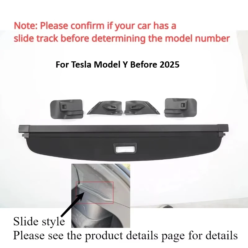Voor Tesla Model Y Berlin Kofferbak Cargo Cover Gordijn Achterbagagedrager Intrekbare Partitie Baffle Plaat Opslag Accessoires