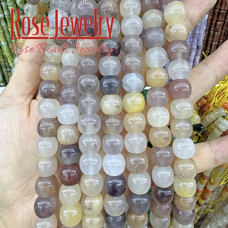 Natural Ice Violet Jade Beads for Jewelry Making Flat Rondelle Stone Loose Spacers Beads Diy Earrings Bracelets Accessories 15