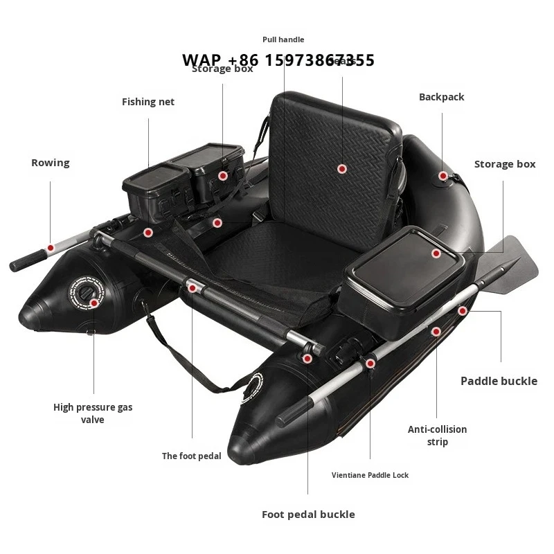 ZM Eco-Friendly PVC Inflatable Kayak Folding Single Person Thickened Lure Fishing Boat 2m 1 Year Warranty