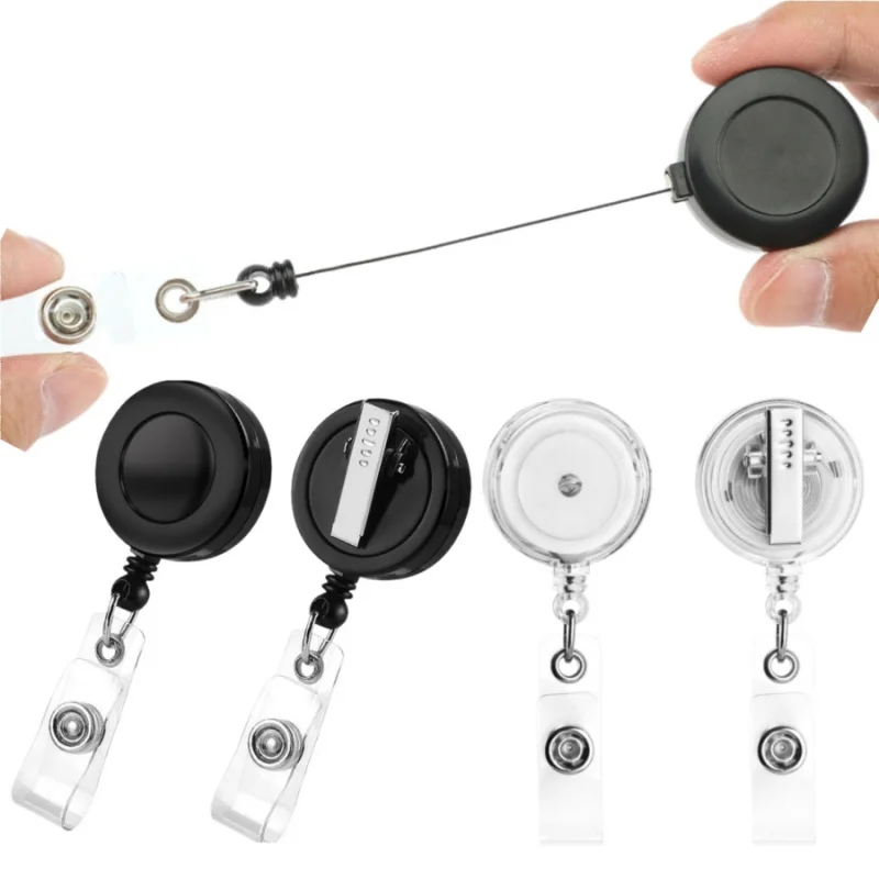 

2pcs circular telescopic badge clip doctor nurse chest card work badge buckle rotating back clip access card buckle badge scroll