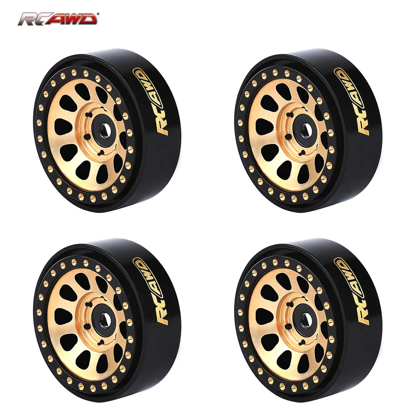 RCAWD Full Brass 204g 1” beadlock 29*13.8mm H7M wheel rim 10 holes for Axial 1/24  SCX24 crawlers upgrades Parts