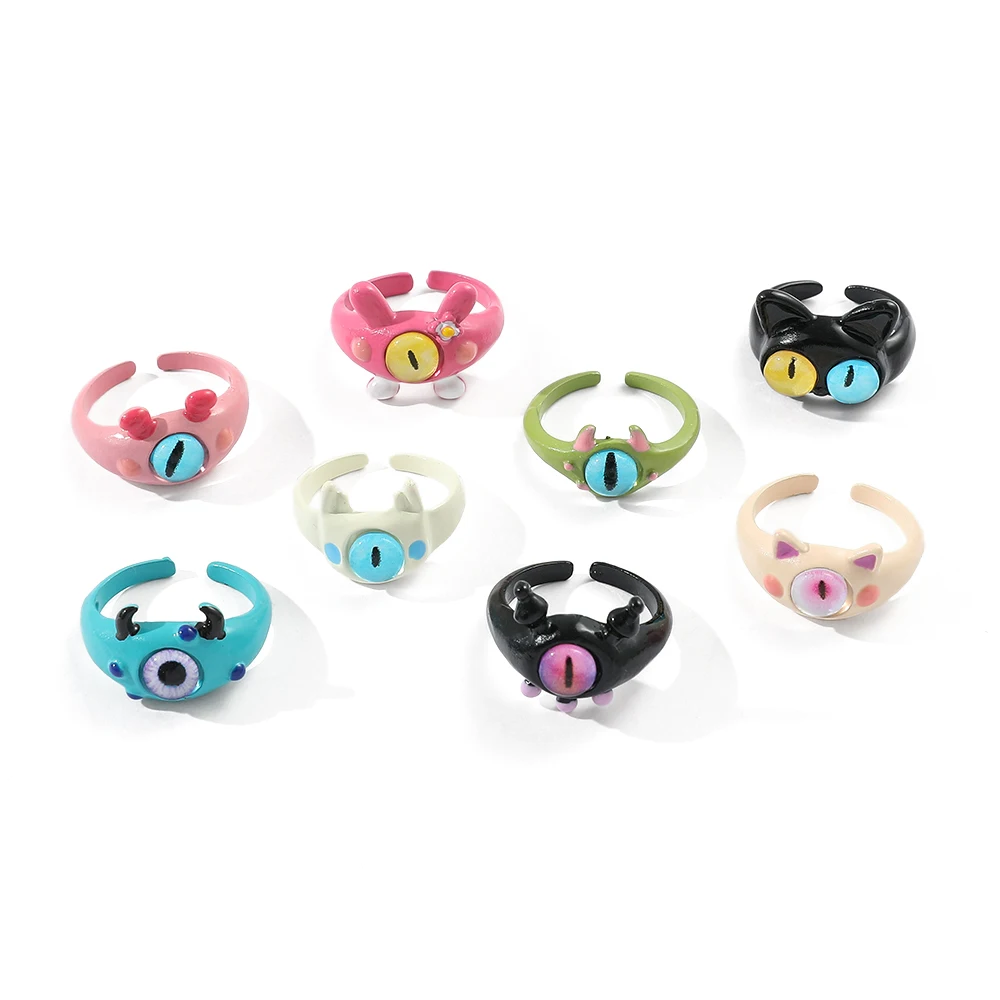 Disnes Cartoon Movie Monsters University Rings Kawaii Mike Sullivan Creative Open Rings Cute Anime Finger Jewelry for Women