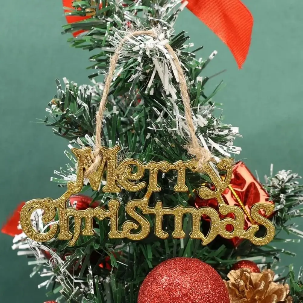 

10pcs Plastic Merry Christmas Pendant Sign Merry Christmas Xmas Tree Pendant DIY English Letter Door Hanging Ornament