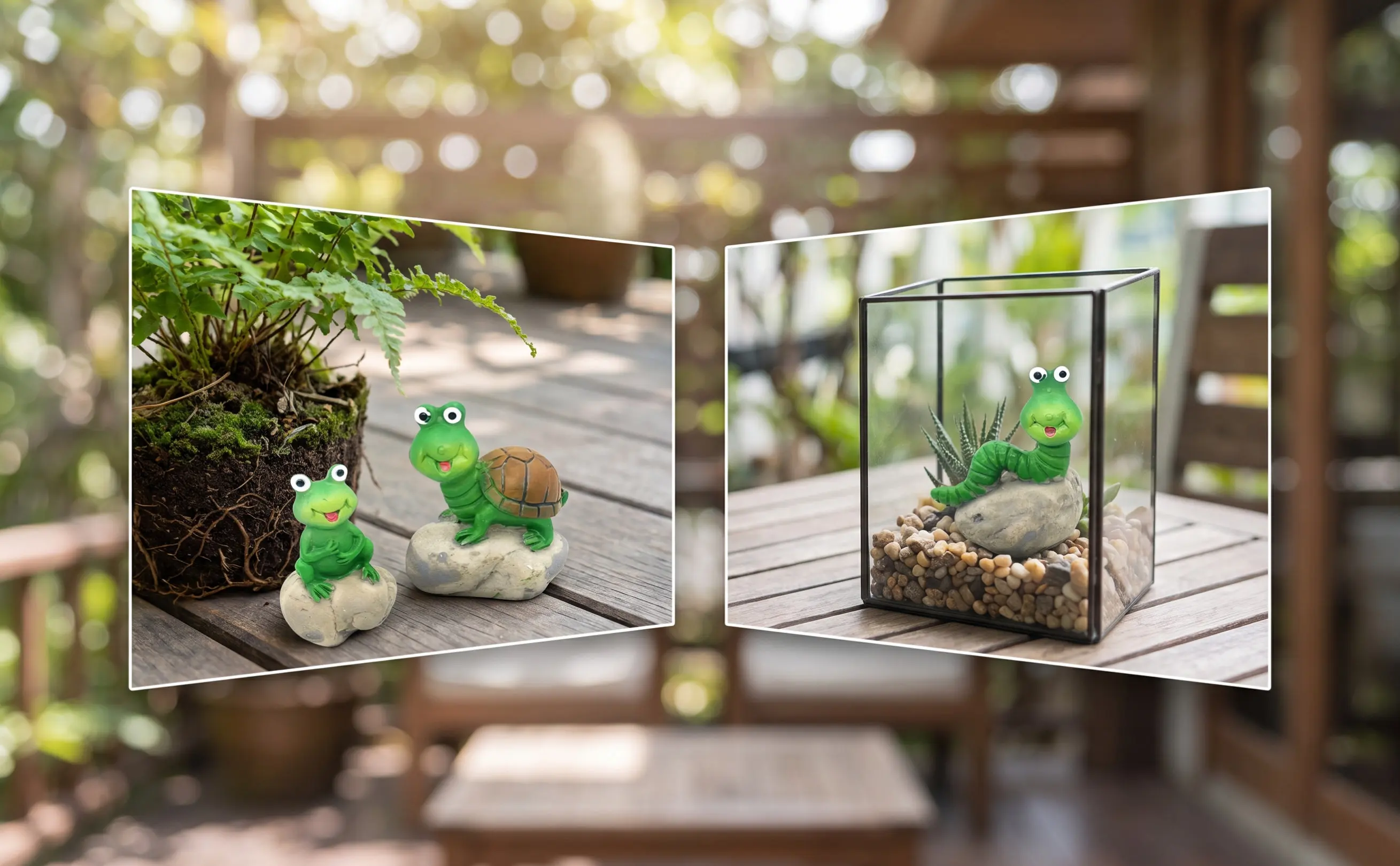 3Pcs Resin Frogs Adornment Bonsai Frogs Ornament for Garden Micro Landscape Desktop Decor Photography Prop Exquisite Home Gift