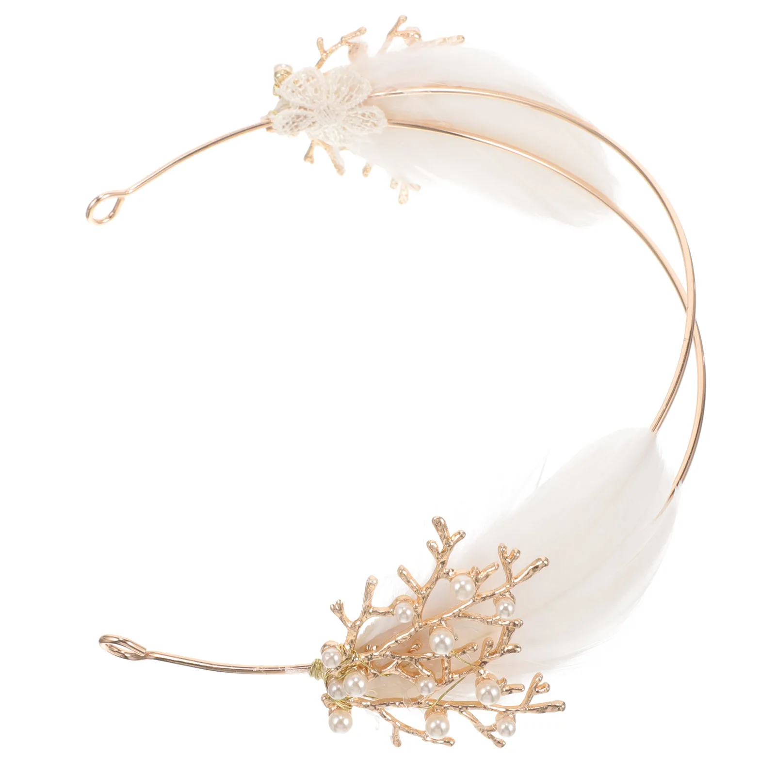 

Headb Women Bridal Hair Accessories Copper Plume Decorations Wedding Photo Shoots Evening Parties