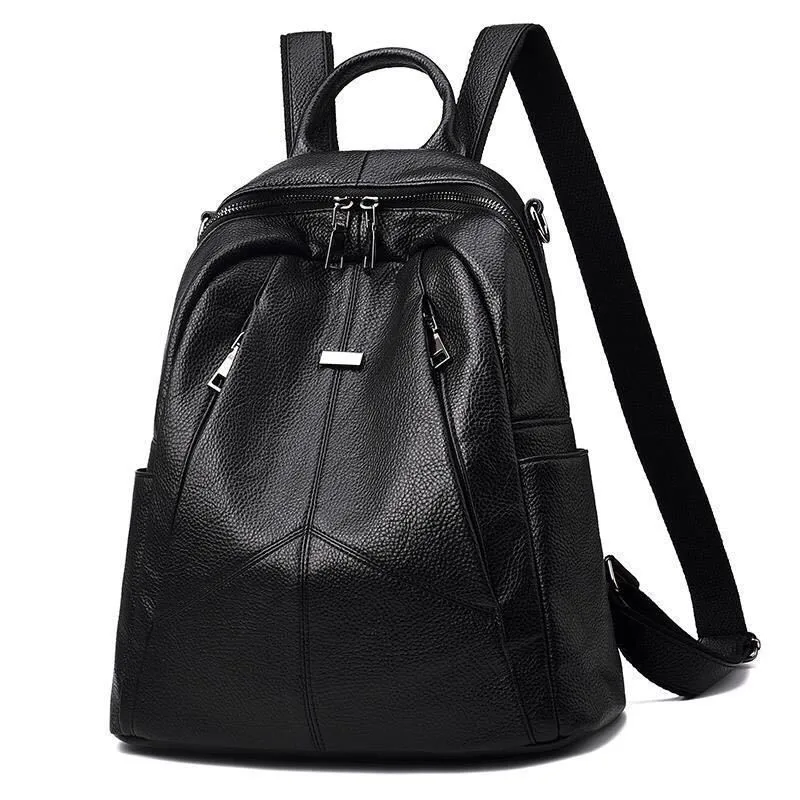 

Fashionable Soft Leather Dual-Shoulder Bag for Women Travel Backpack Casual Versatile Ladies Handbag School Bag Women