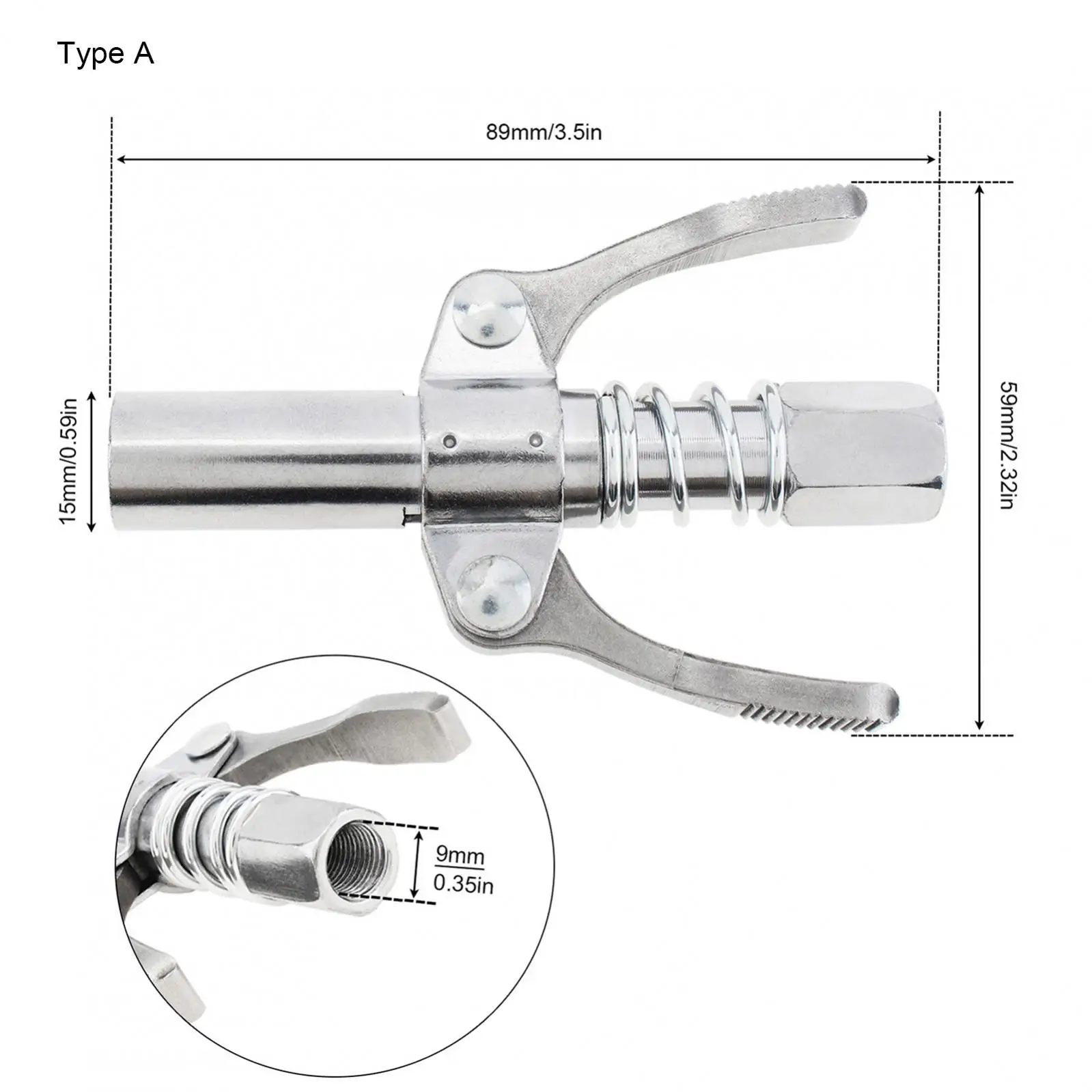 Grease Gun Coupler Leak Free Design 12000PSI Double Handle Quick Release Tip for Excavators/Harvesters/Automobile Repair