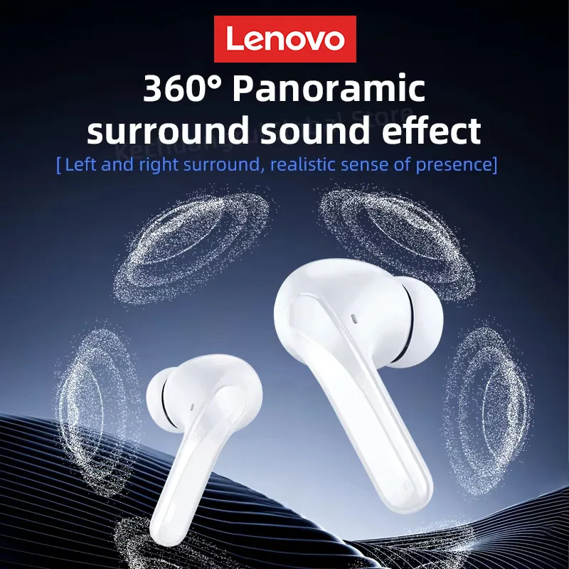 Lenovo XT52 Earphones Wireless Bluetooth V5.4 HD Call HIFI Stereo Sound Sports Earbuds Long Endurance Noise Reduction Headphones