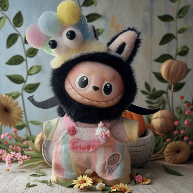 ملابس Labubu الجيل الرابع الملونة الجديدة الأكثر مبيعًا، ملابس لطيفة للغاية مع شخصية إكسسوارات الرأس #3