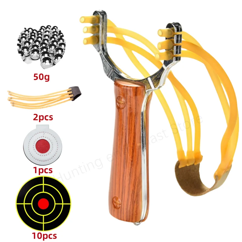 

Outdoor Hunting Shooting Slingshot Card Ball Professional Alloy Slingshot Set Hunting Accessories Rubber Strap Set