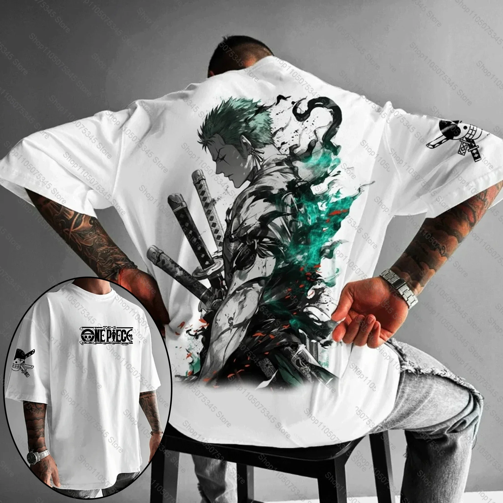 Een Stuk Japanse Anime Gedrukt mannen T-Shirt Roronoa Zoro Jongen kinderen Harajuku Korte Mouw Kids Luffy T-shirt Kleding