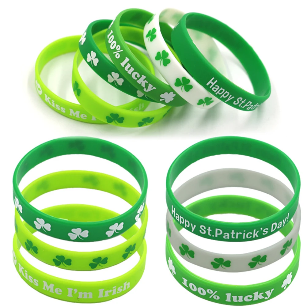 

36Pcs Green Wristbands St Patrick's Day Bracelet Party Supplies for Men Women Wearable Festival Gift Ideal for Photo Shooting