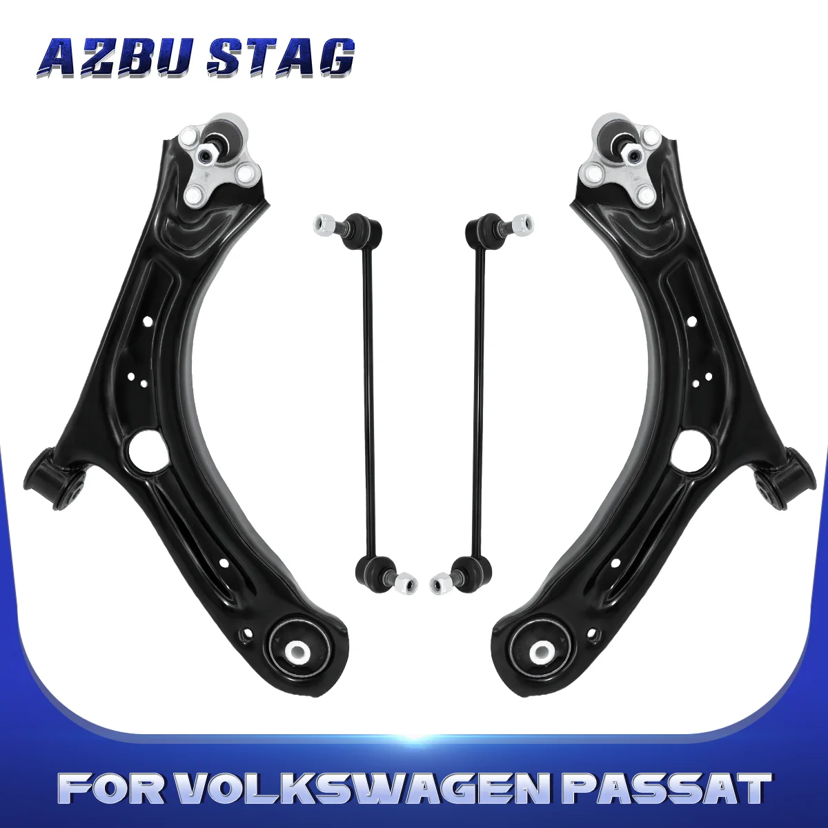 AzbuStag 4Pcs Front Lower Control Arm Sway Bar Link for Volkswagen Passat Beetle 2012 2013 2014 2015 2016 2017 2018 2019 2020