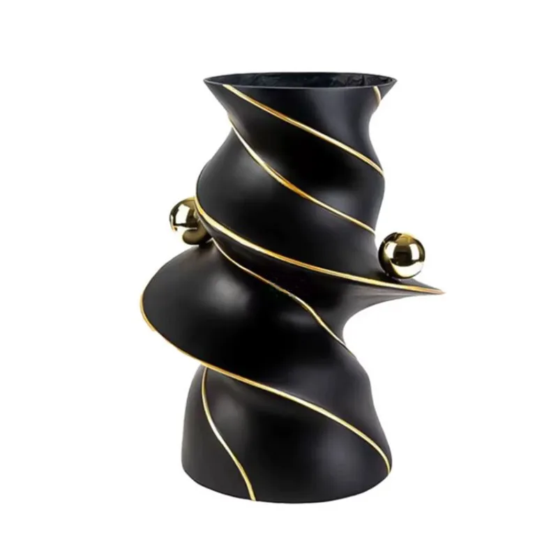 

Light luxury modern spiral flower ware, living room entrance desktop vase soft decoration home practical