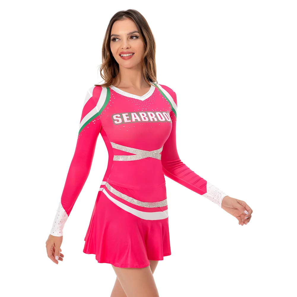 Addison Cheerleader Tops Skirt Zombies 3 Cosplay Costume Women Halloween Carnival Outfit For Disguise Female Ladies Role Play