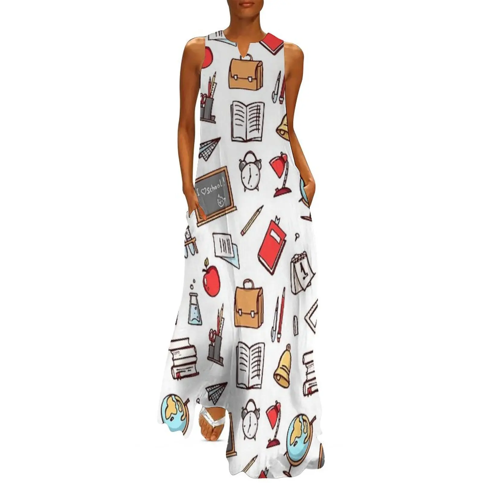 

Teacher Seamless Pattern Long Dress summer dresses ladies 2025 Evening dresses wedding guest dress 2025