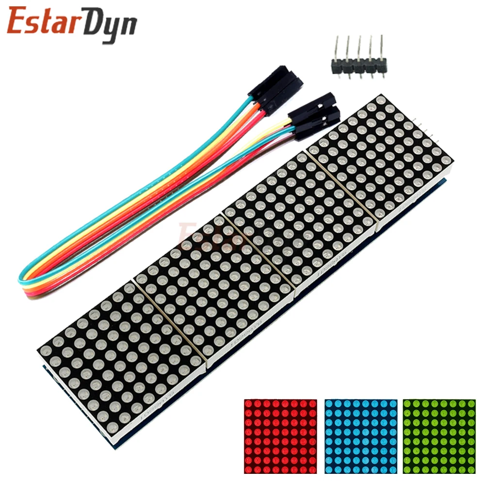 Estardyn MAX7219 4 in 1 Dot Matrix Module 32x8 3 Color LED Display SPI 5V Cascadable DIY Project