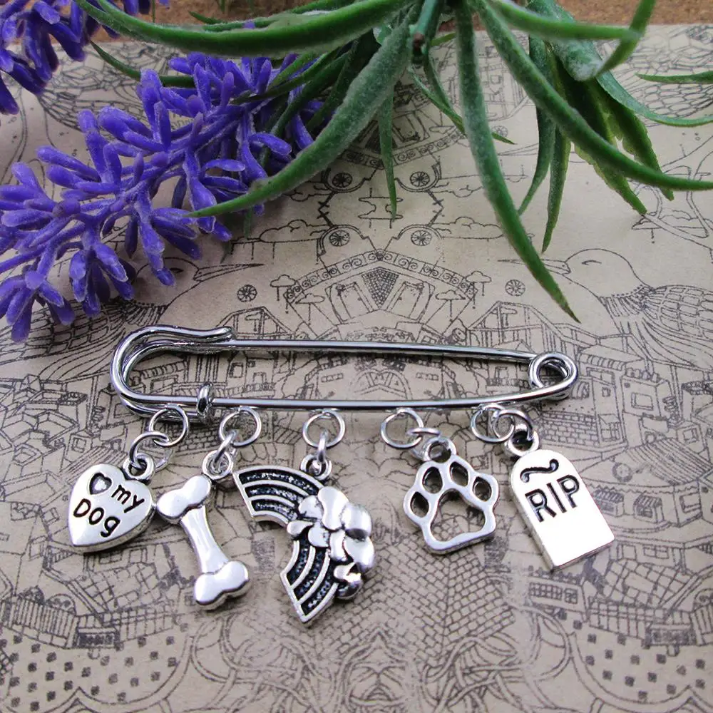 pet loss brooch rest in peace pin Silver Plated Charm Brooch Gift Birthday