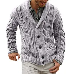 Herren Pullover Jacke Baumwoll mischung Knopf verschluss Herren Strickwaren Langarm Mode Strickjacke Pullover für Herbst Winter