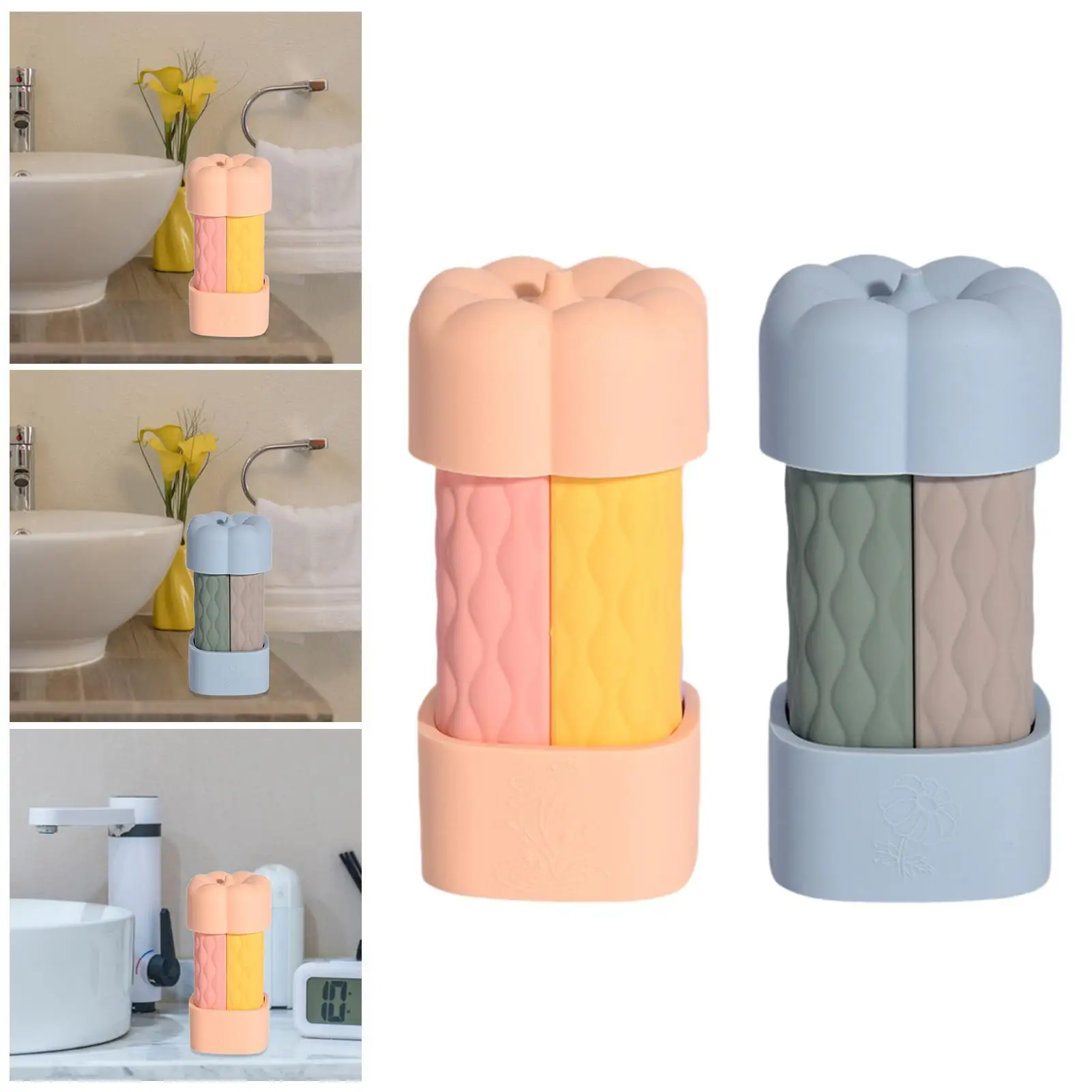4 Pieces Silicone Traveling Bottles Wear Resistant Reusable Portable Space Saving Travel Size Containers for Cream Conditioner